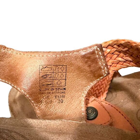 Taos Footwear Trulie Terracotta Orange Leather Sandals Size 8.5 39 Strap - Picture 3 of 5
